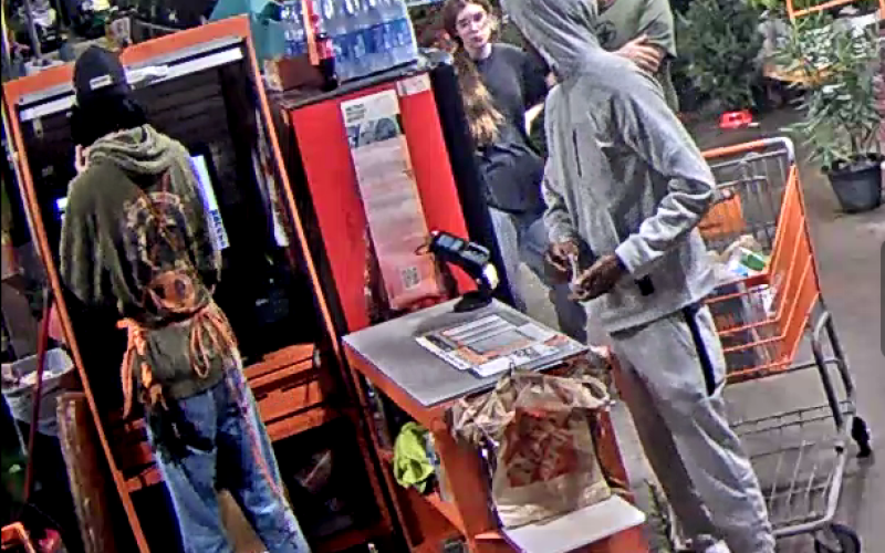Surveillance video of a Home Depot robbery identified the suspect as Raheem Davis Jr. Submitted