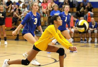 Middle school volleyball teams battled Tuesday in Fernandina Beach. Photo by Beth Jones/News-Leader.