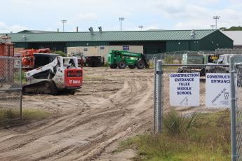 Construction continues at Yulee Middle School, where a new building will add 13 classrooms and four science labs. Photo by Holly Dorman/News-Leader.