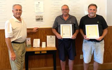 Friends of the Fernandina Beach Golf Club presented certificates of appreciation to two members recently. 