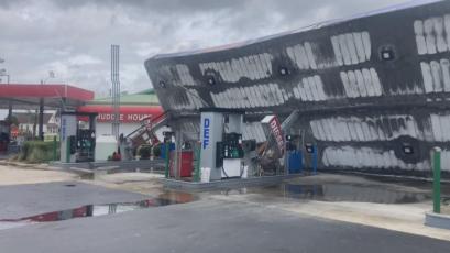 Hurricane Idalia caused damage to businesses in Taylor County, including a gas station.  Mike Exline/File