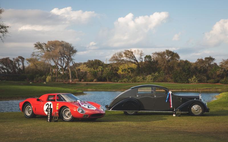A 1935 Voisin C25 Aerodyne and a 1964 Ferrari 250 LM were crowned Best in Show at The Amelia Concours d’Elegance, its its 28th annual event. Photo courtesy of Hagerty Media