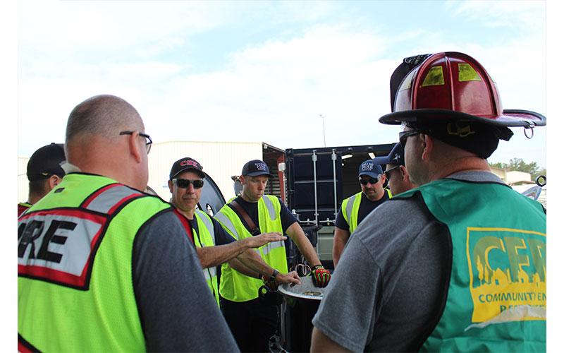 Firefighters trained with Nassau County Emergency Management for four days, ending with hands-on incident training provided by CSX. Photo by Julia Roberts
