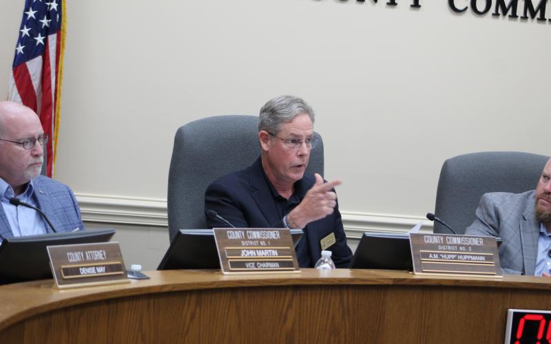Commissioner Huppman said that the county is “at a crossroads” and needs to save 50 acres on the sound end of Amelia Island from development by purchasing it but voted to accept a legal settlement that would allow development of the property. Photo by Julia Roberts/News-Leader