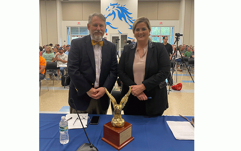 Presiding competition judges Judge Jenny Higginbotham and Judge Jim Daniel. Photo by Tracy Dishman/News-Leader