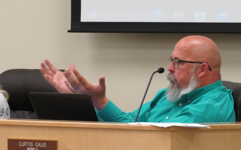 Board member Curtis Gaus said he understands how difficult the situation surrounding student discipline is, but also said the board has “to be willing to draw the line.” Photo by Holly Dorman/News-Leader