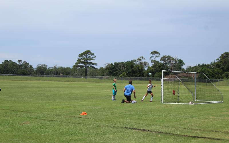 The soccer fields at the Ybor Alvarez Sports Complex are facing removal to make way for hangars, as the fields were built on property owned by the Fernandina Beach Municipal Airport. The city commission wants to work with Nassau County government to build new facilities to be used by the 700 youth soccer players in the county. Photo by Julia Roberts