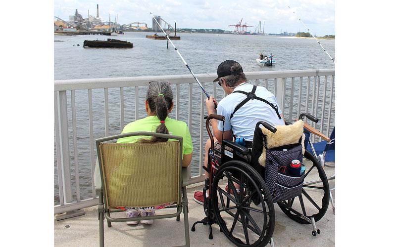 Brooks Rehabilitation offered adaptive fishing Wednesday at the Dee Dee Bartels Boat Ramp. The event was organized by Robert Springer and Alice Krauss. Submitted photo