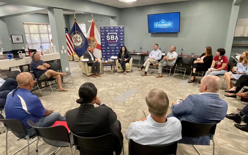 Congressman Bean and Administrator Guzman participate in a small business roundtable at the Nassau County Chamber of commerce. Submitted photo