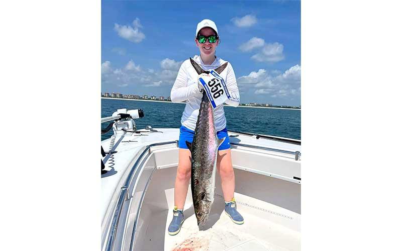 Anna Walker Witten took second-place lady angler honors while fishing with her husband and father. Photo by Terry Lacoss