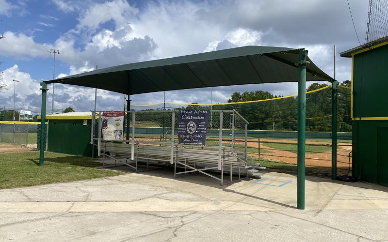 Temporary netting at the Yulee Little League ballpark.
