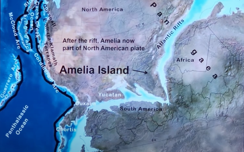 Amelia Island stuck to North America after Pangea split 180 million years ago. Submitted photo