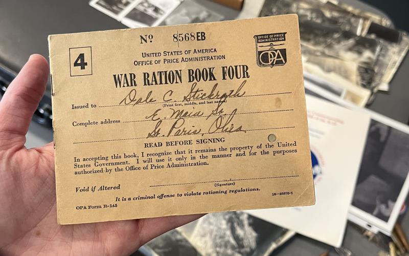 Stickrath’s WWII ration book. Photo by Sean Mathew Rosenthal/News-Leader