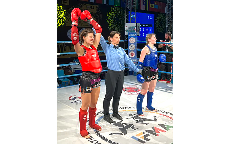 Vivianne Morales, left, captured her second junior world championship title in Turkey. Submitted photo