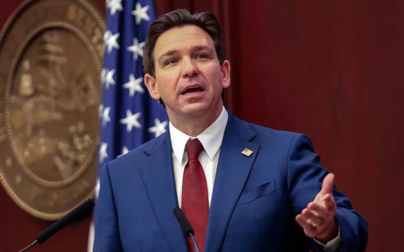 Florida Gov. Ron DeSantis gives his State of the State address during a joint session of the Senate and House of Representatives in Tallahassee on Tuesday, Jan. 9.
