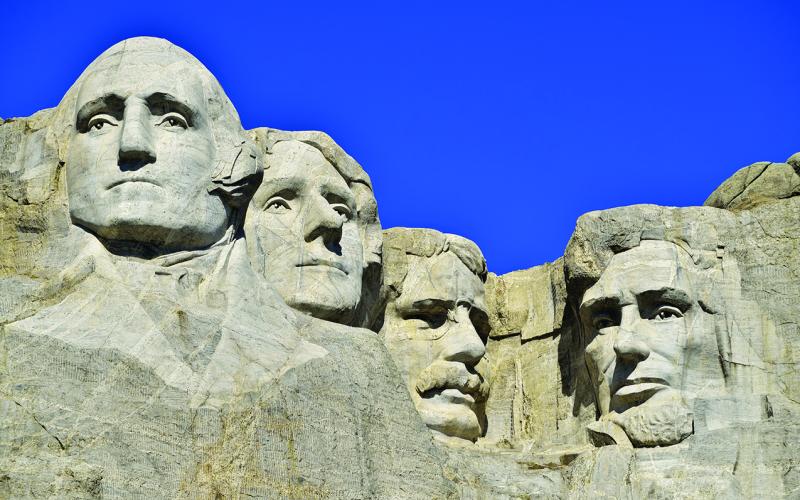 Bearing the likenesses of four United States chief executives, George Washington, Thomas Jefferson, Abraham Lincoln and Theodore Roosevelt, Mount Rushmore is located in Keystone, South Dakota. Metro