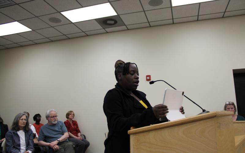 Reatner Dampier, the mother of a Fernandina Beach Middle School student, used social media to bring attention to claims of a racist comment against her son during a science lesson. Photo by Tracy McCormick-Dishman/News-Leader