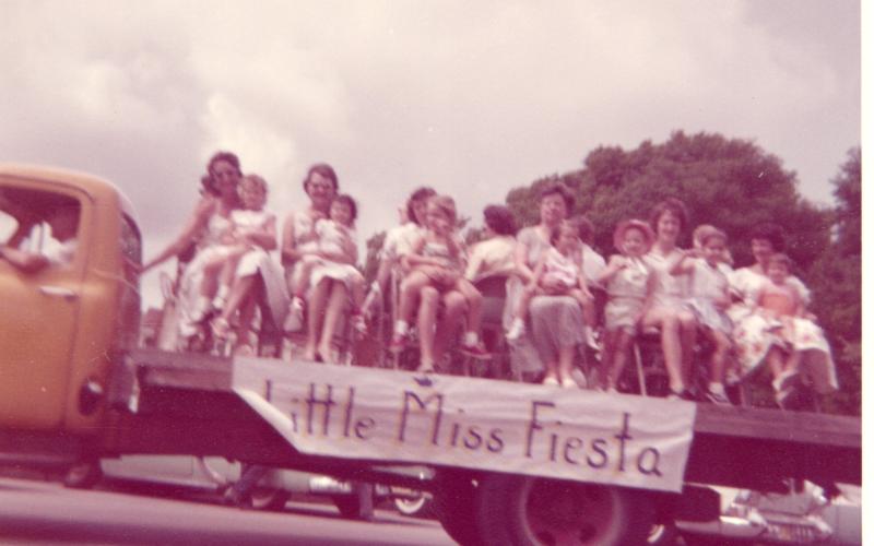 Contestants and parents of the Little Miss Fiesta pageant ride in the Fiesta Parade in 1961. Finalists in the 1956 Fernandina Beach beauty contest pose on the beach. Photo courtesy of Amelia Island Museum of History