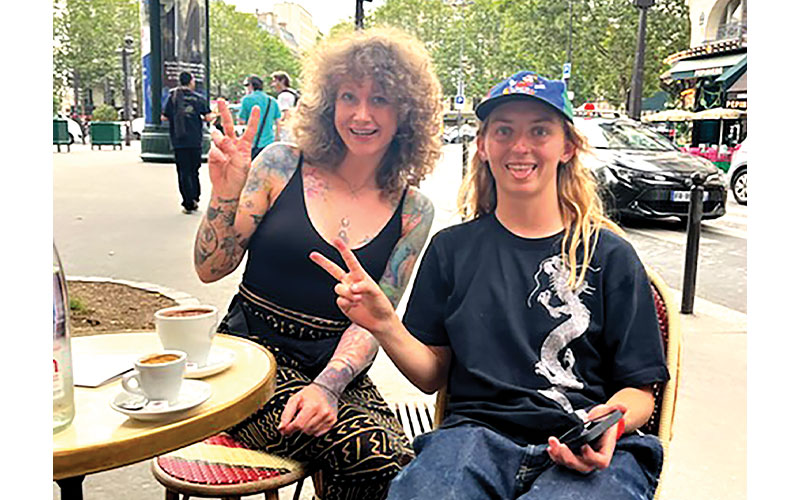 Poe Pinson with her trainer Mei Pruitt, in Paris. Submitted