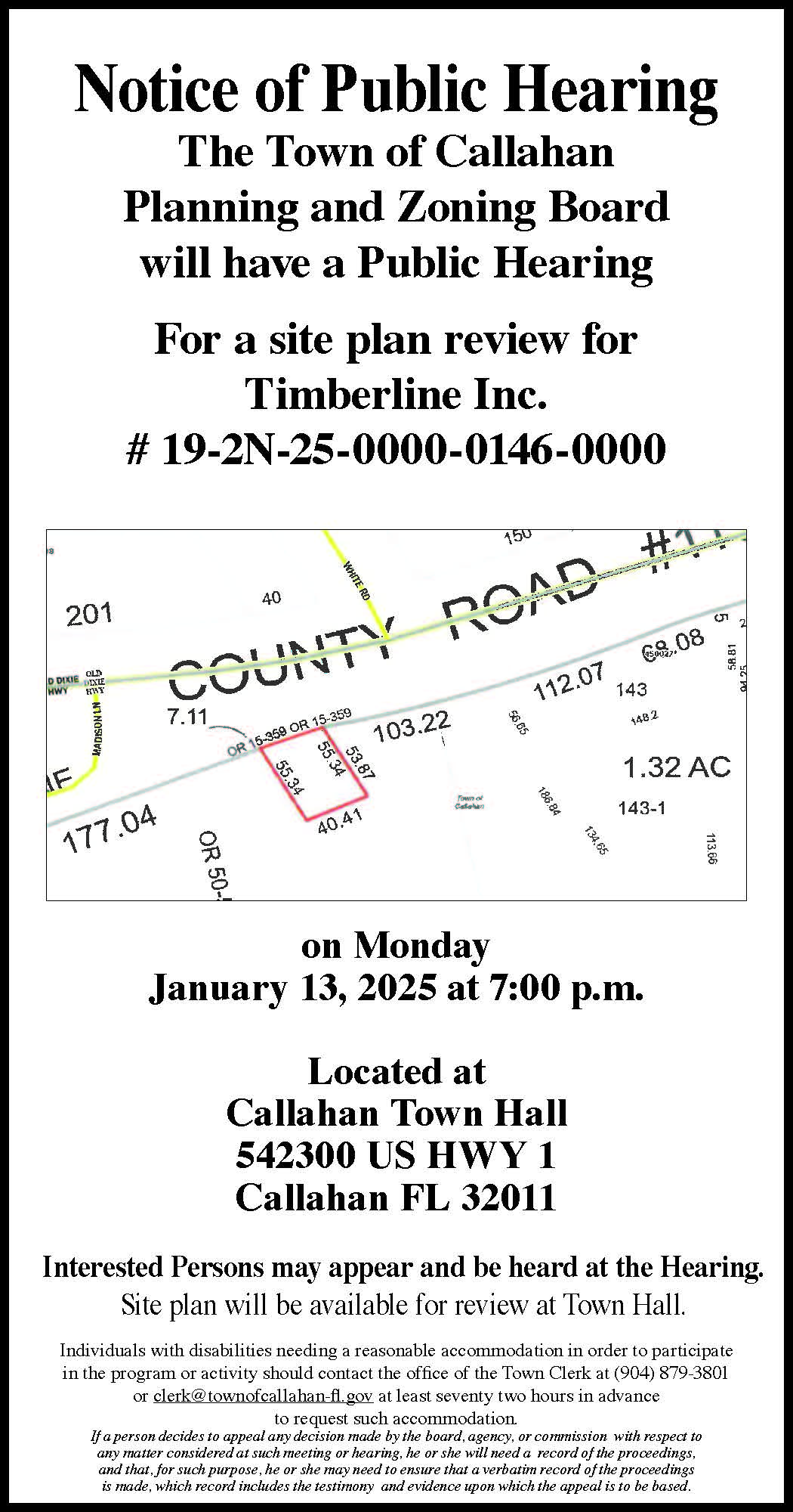 Notice of Public Hearing