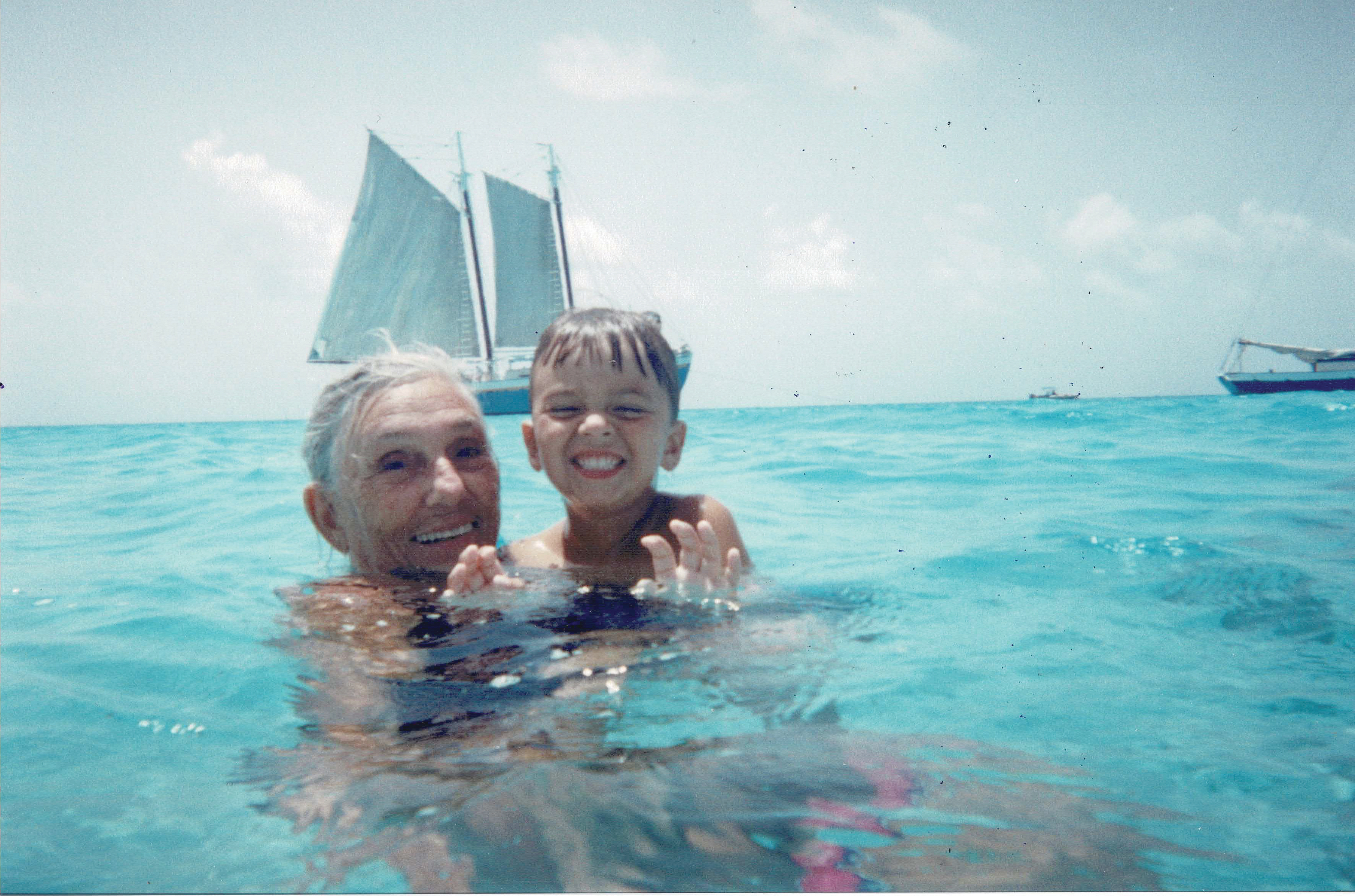Dee Dee Bartels with her grandson Christophe Agricola in Carriacou. Submitted photo