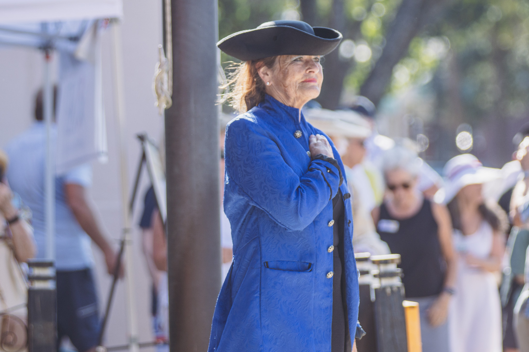 Alexandra LaJoux (town crier) ahead of the reading of the Declaration of Independence in downtown Fernandina Beach. Photo by Ashley Chandler/News-Leader
