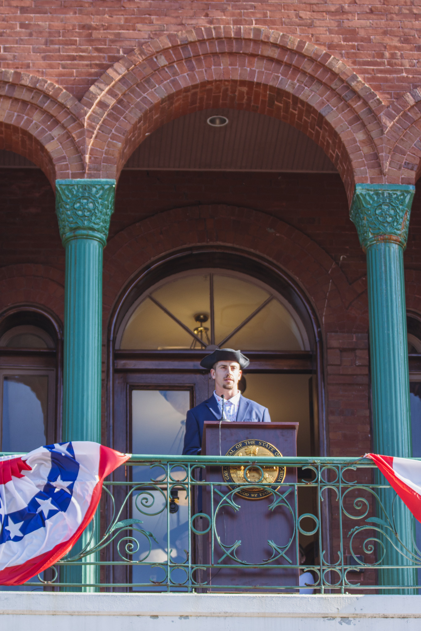 Mayor James Antun reads part of the Declaration of Independence on Wednesday at the Historic Courthouse Downtown. Photo by Ashley Chandler/News-Leader