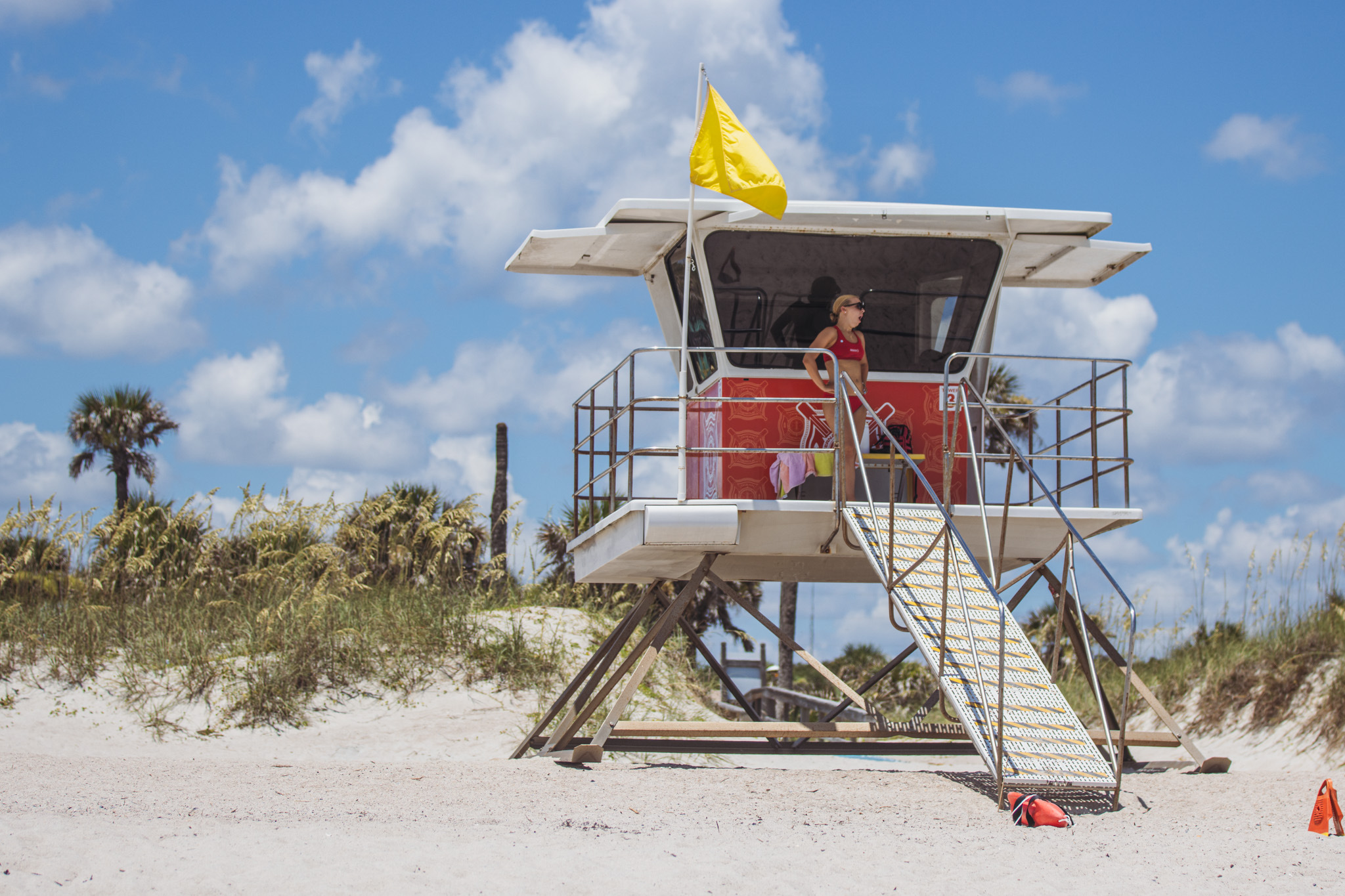  Lifeguards monitor Main Beach on Tuesday to keep people safe. Photo by Ashley Chandler/News-Leader