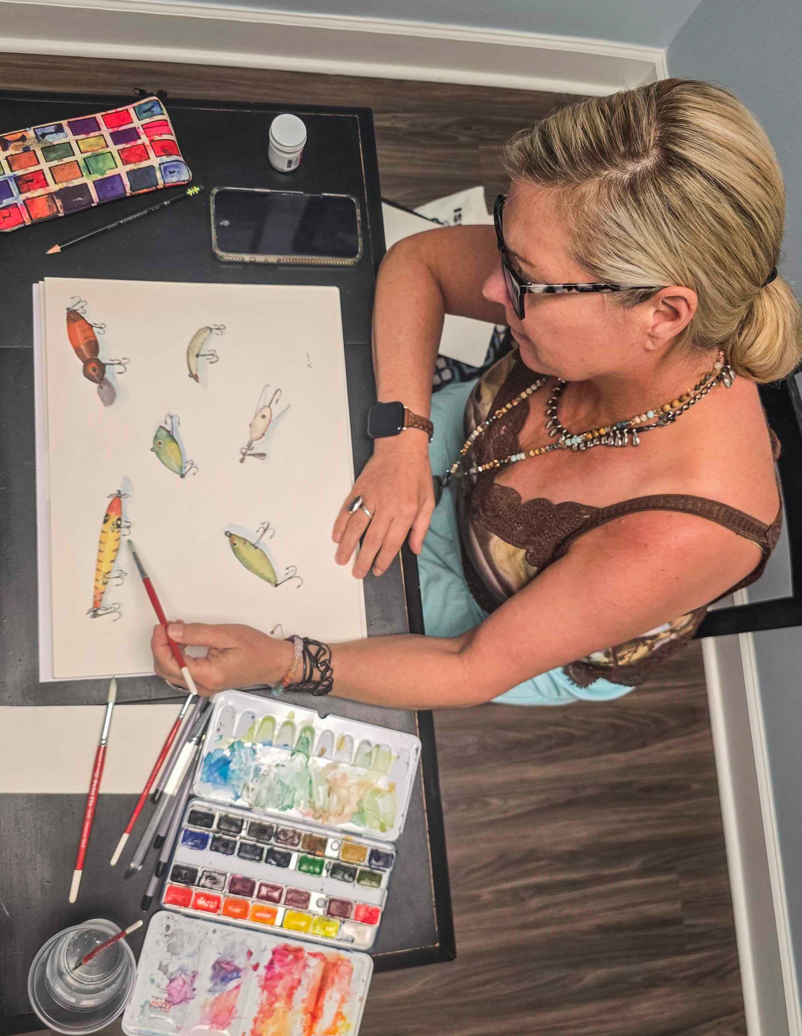 Andrea Lee in her working studio space at Art Amelia on Friday. Photo by Ashley Chandler/News-Leader