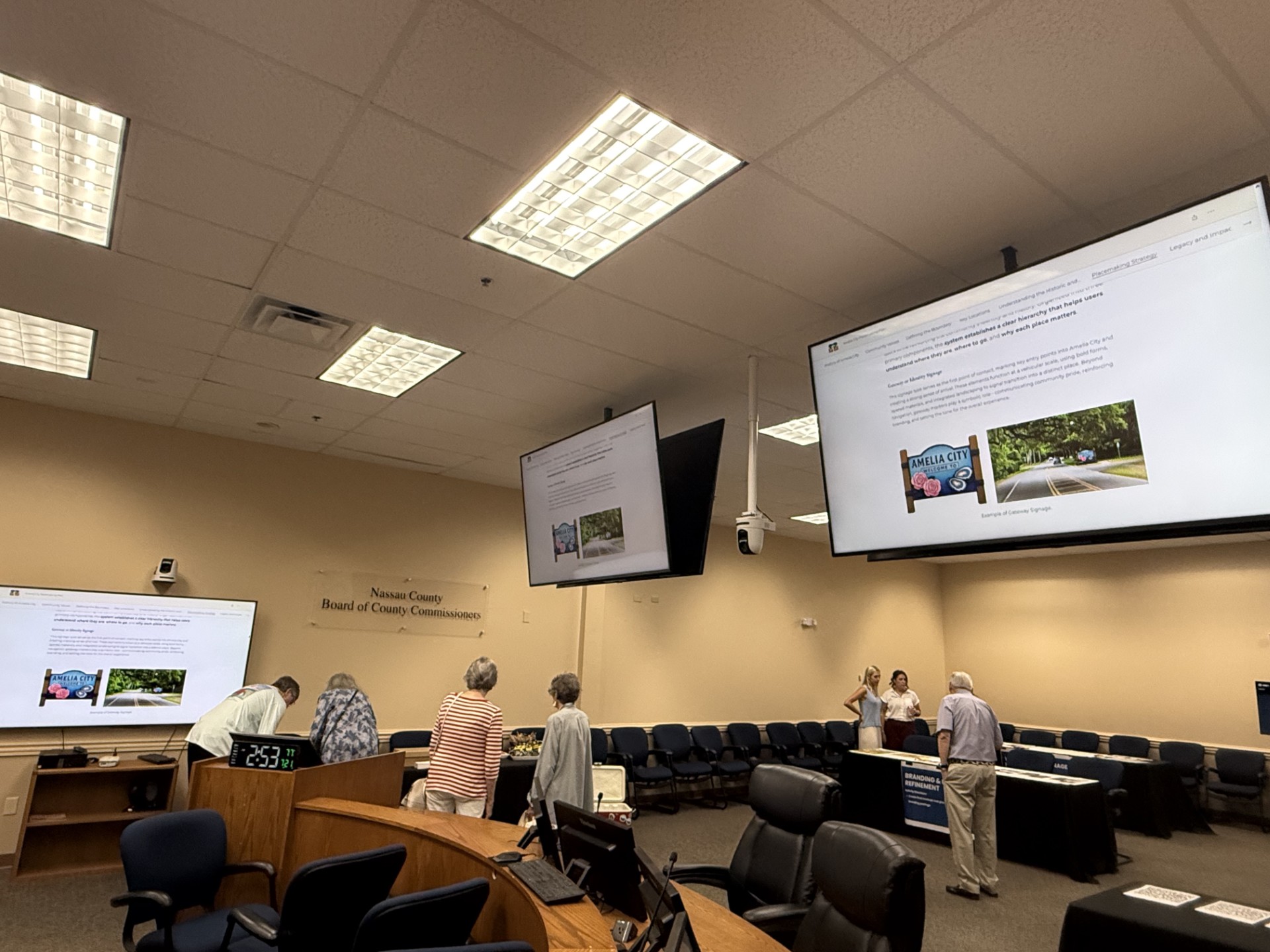 Nassau County staff speak with residents at the July 21 placemaking meeting at the James S. Page Governmental Complex. Nick Blank/News-Leader