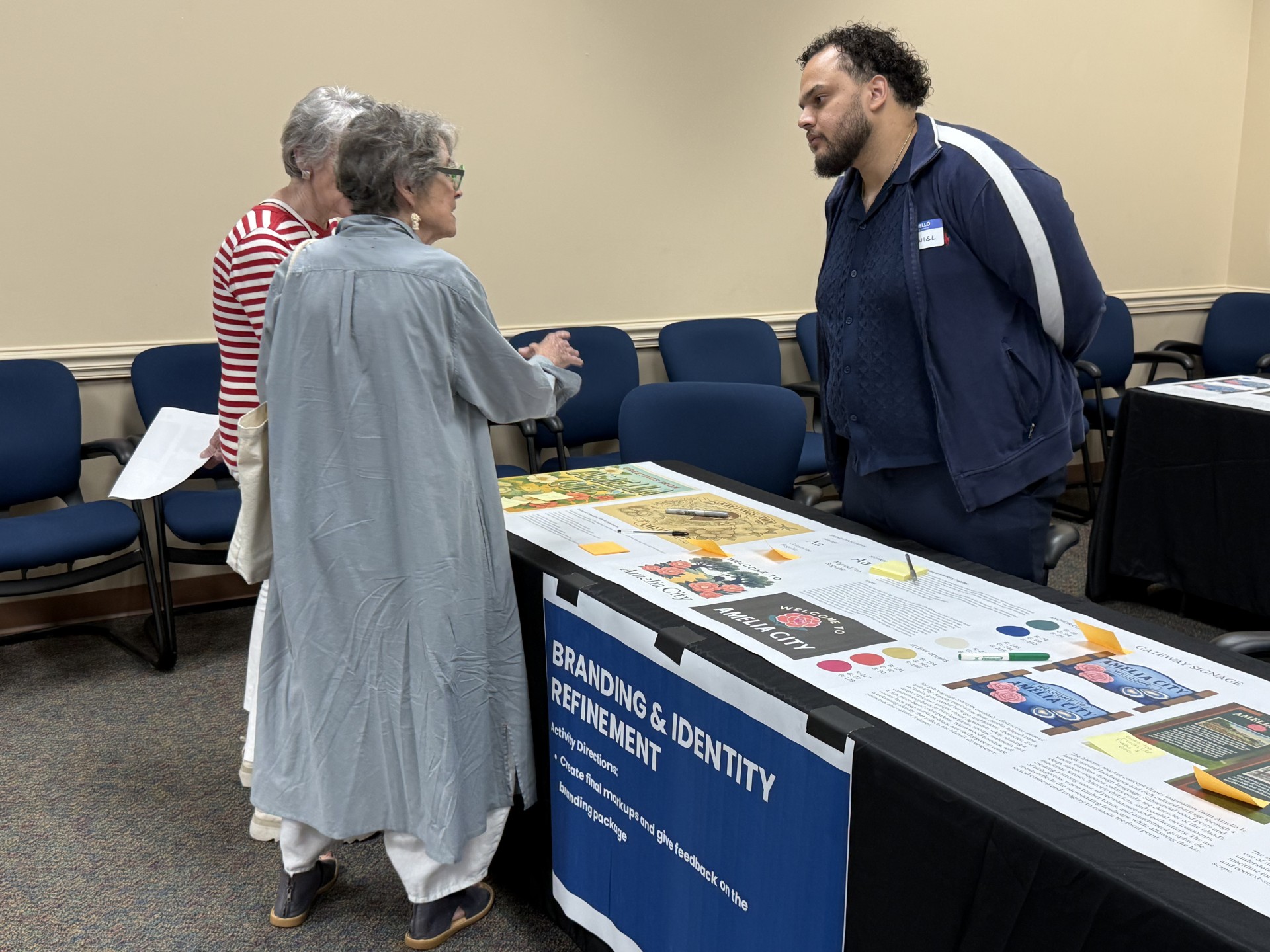 Nassau County staff speak with residents at the July 21 placemaking meeting at the James S. Page Governmental Complex. Nick Blank/News-Leader