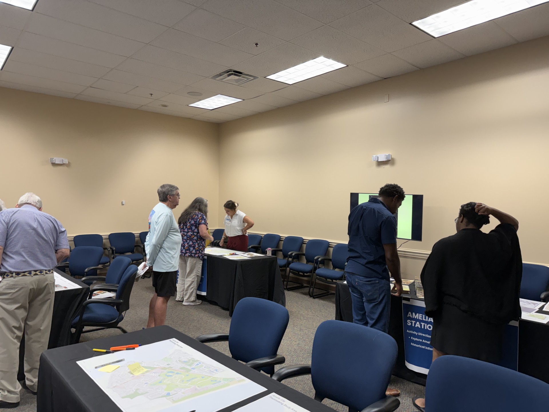 Nassau County staff speak with residents at the July 21 placemaking meeting at the James S. Page Governmental Complex. Nick Blank/News-Leader