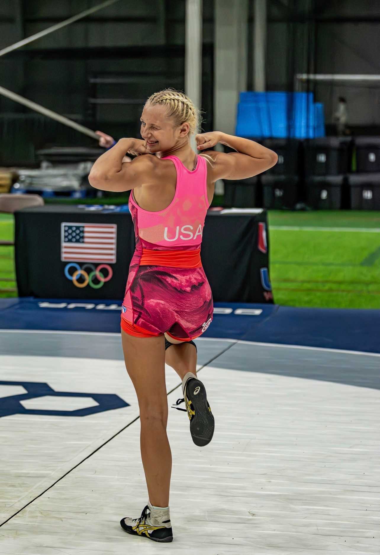 Journey Flannery shows off her USA Wrestling gear. Submitted