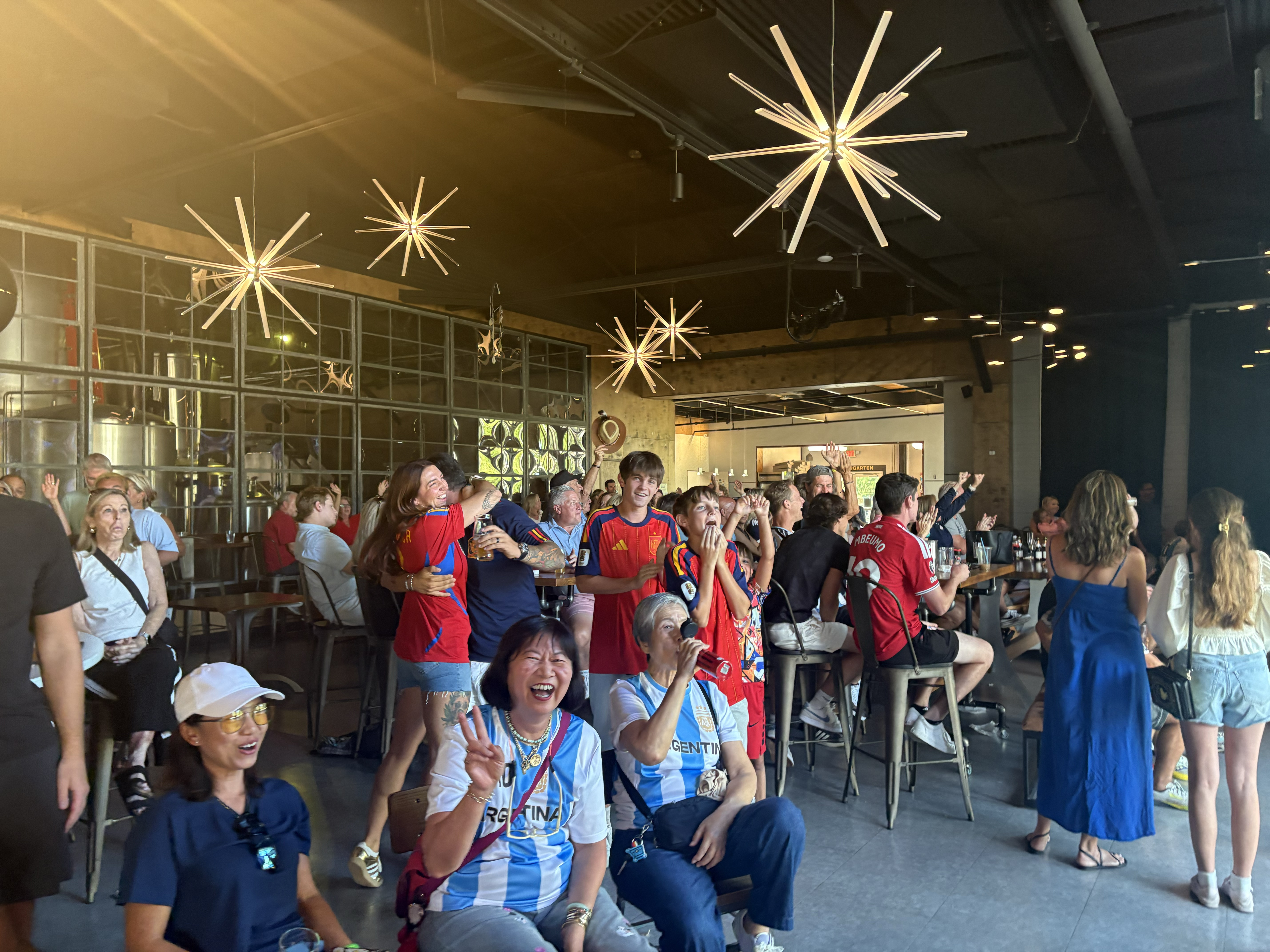 Locals pack Mocama for the World Cup Final — Argentina vs. Spain. Spain defeated Argentina 1-0 in extra time. Photo by Marisa DeMar