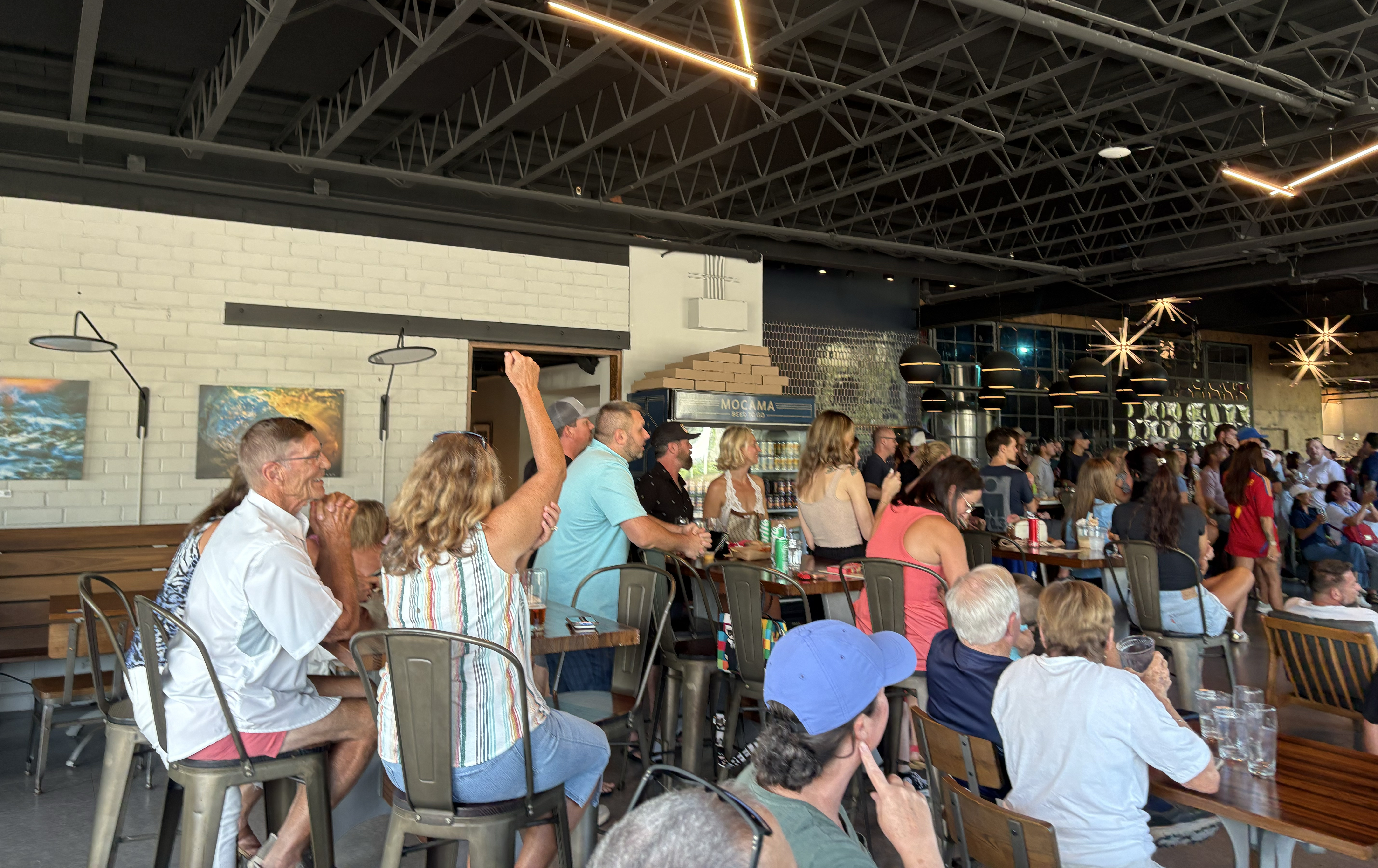 Locals pack Mocama for the World Cup Final — Argentina vs. Spain. Spain defeated Argentina 1-0 in extra time. Photo by Marisa DeMar