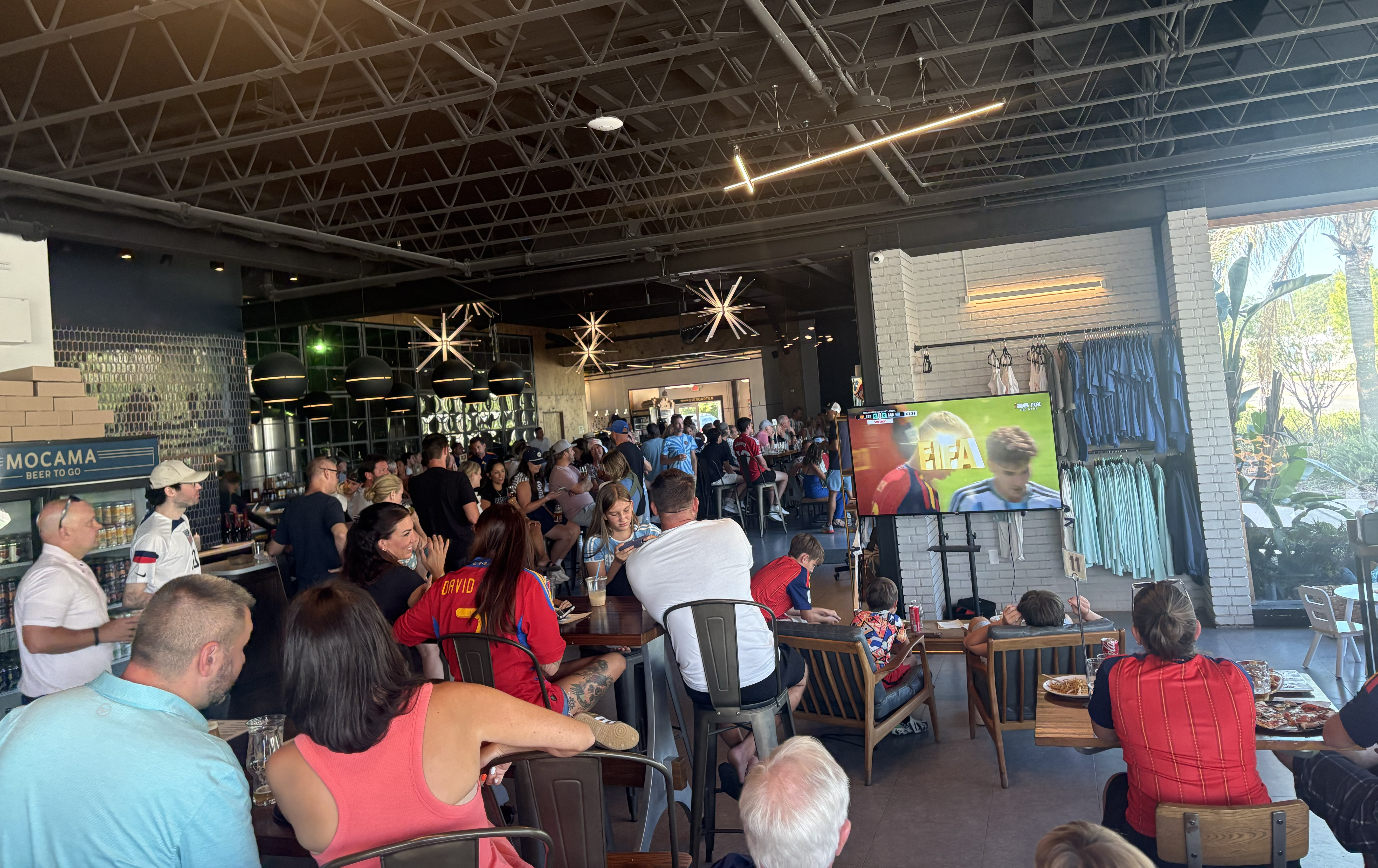 Locals pack Mocama for the World Cup Final — Argentina vs. Spain. Spain defeated Argentina 1-0 in extra time. Photo by Marisa DeMar