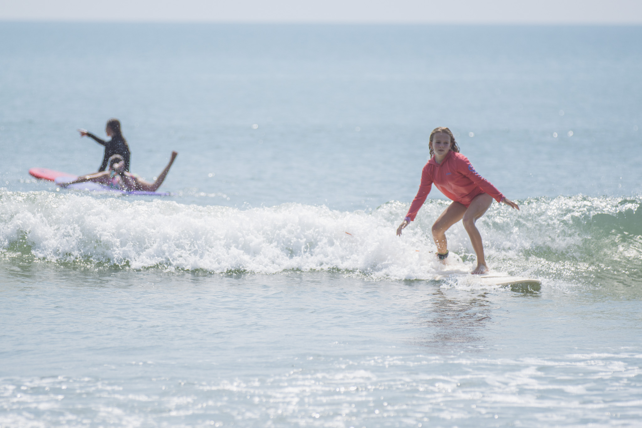 Local youth take part in the Surf Asylum clinic Monday morning on Amelia Island. Photo by Ashley Chandler/News-Leader