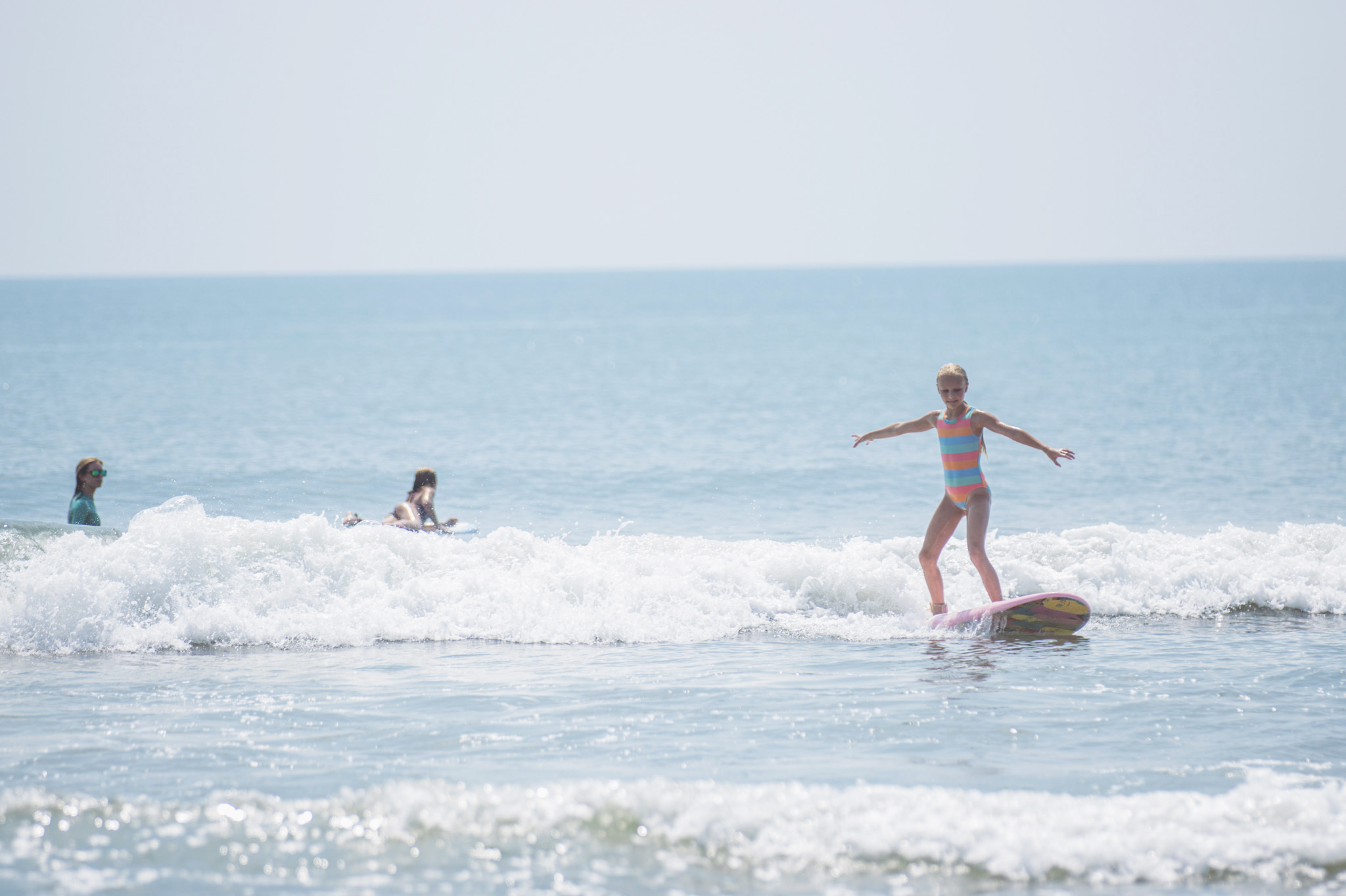 Local youth take part in the Surf Asylum clinic Monday morning on Amelia Island. Photo by Ashley Chandler/News-Leader