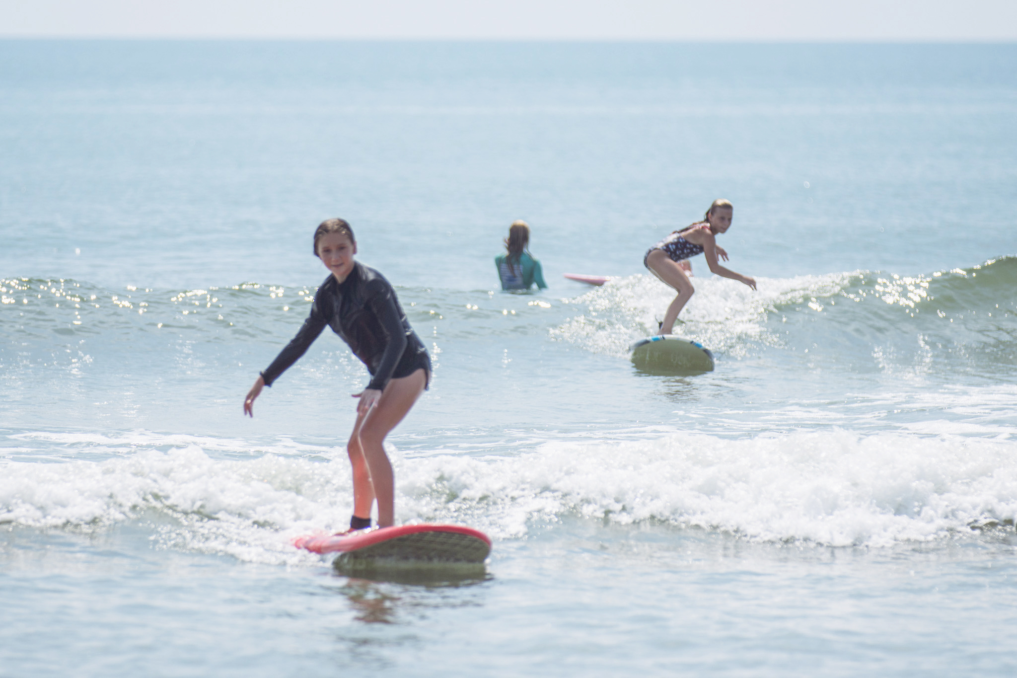 Local youth take part in the Surf Asylum clinic Monday morning on Amelia Island. Photo by Ashley Chandler/News-Leader