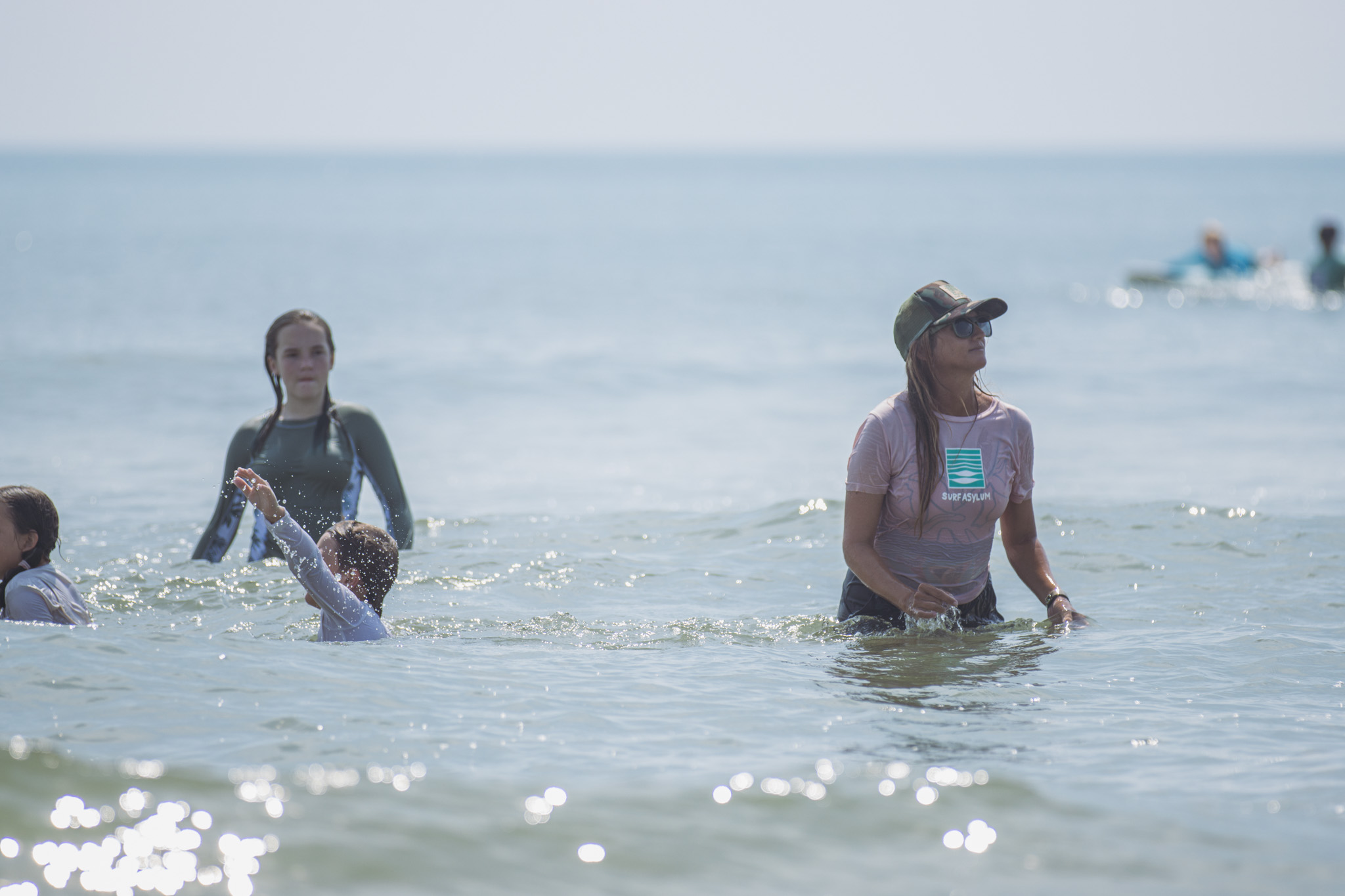 Local youth take part in the Surf Asylum clinic Monday morning on Amelia Island. Photo by Ashley Chandler/News-Leader