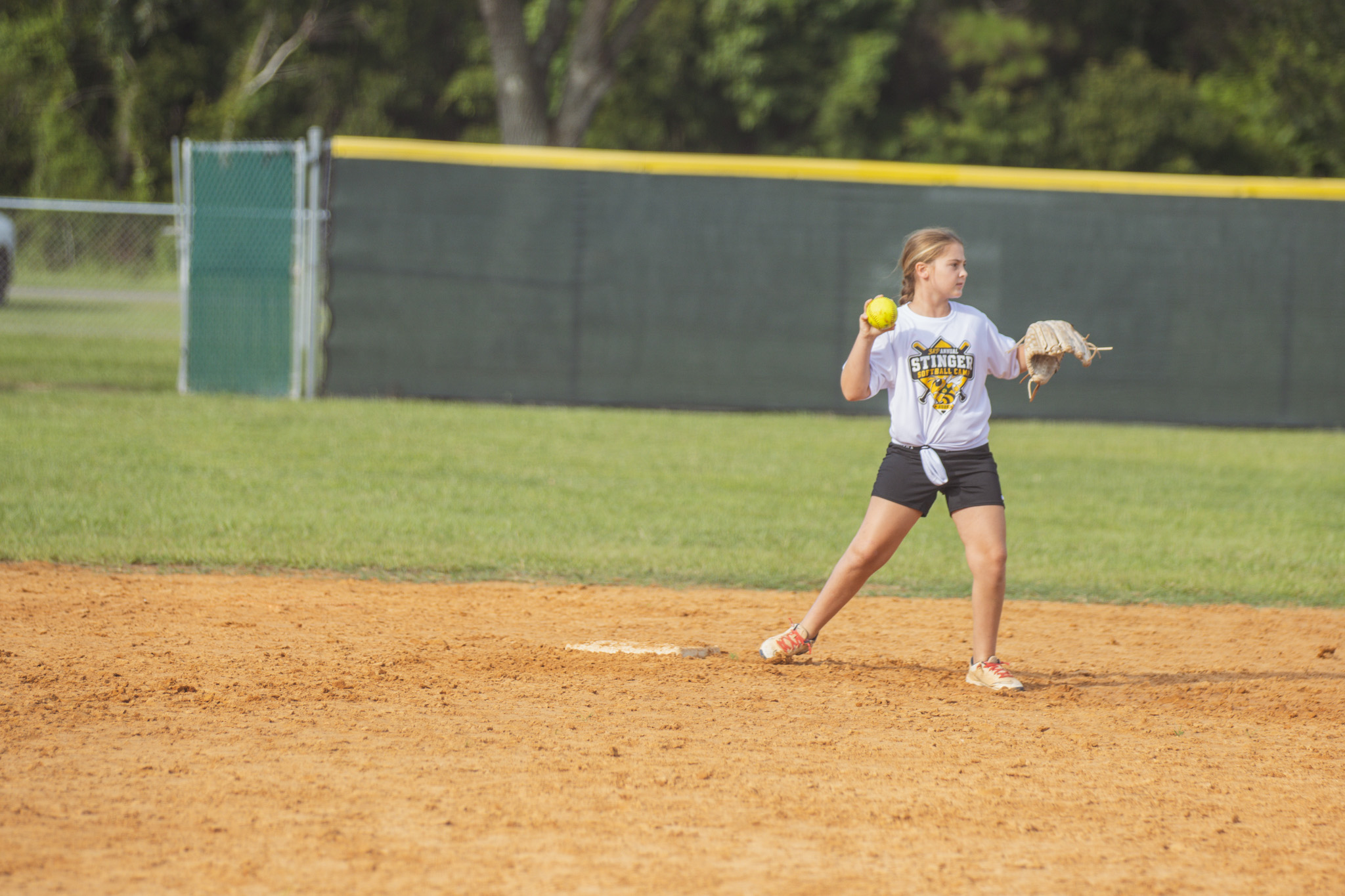 Softball players between the ages of six and 14 participated in the Yulee High School Softball Camp this week at the Yulee Sports Complex. Photo by Ashley Chandler/News-Leader