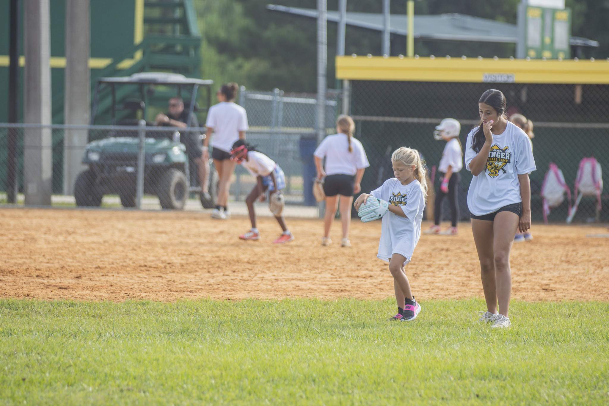 Softball players between the ages of six and 14 participated in the Yulee High School Softball Camp this week at the Yulee Sports Complex. Photo by Ashley Chandler/News-Leader