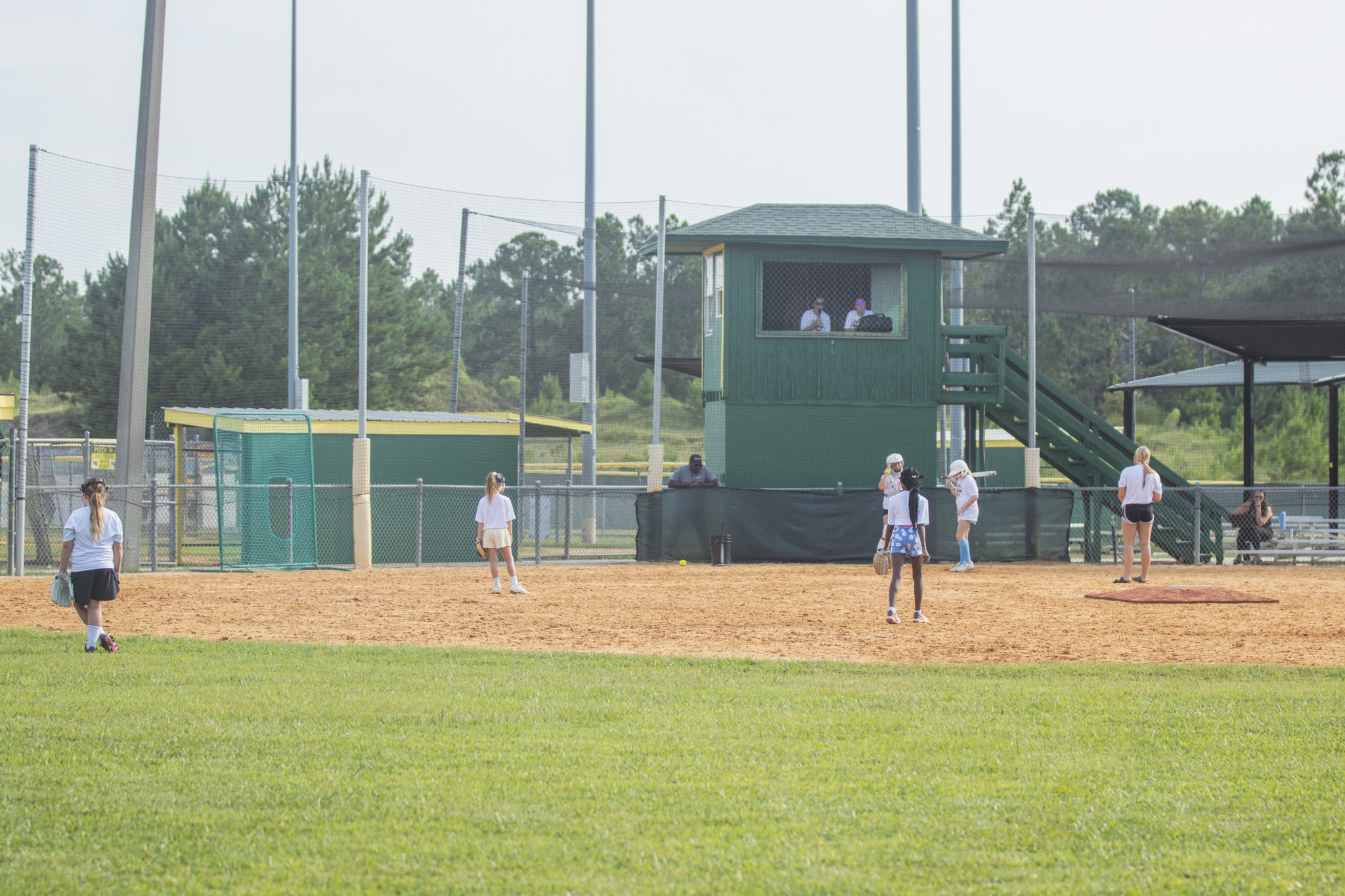 Softball players between the ages of six and 14 participated in the Yulee High School Softball Camp this week at the Yulee Sports Complex. Photo by Ashley Chandler/News-Leader