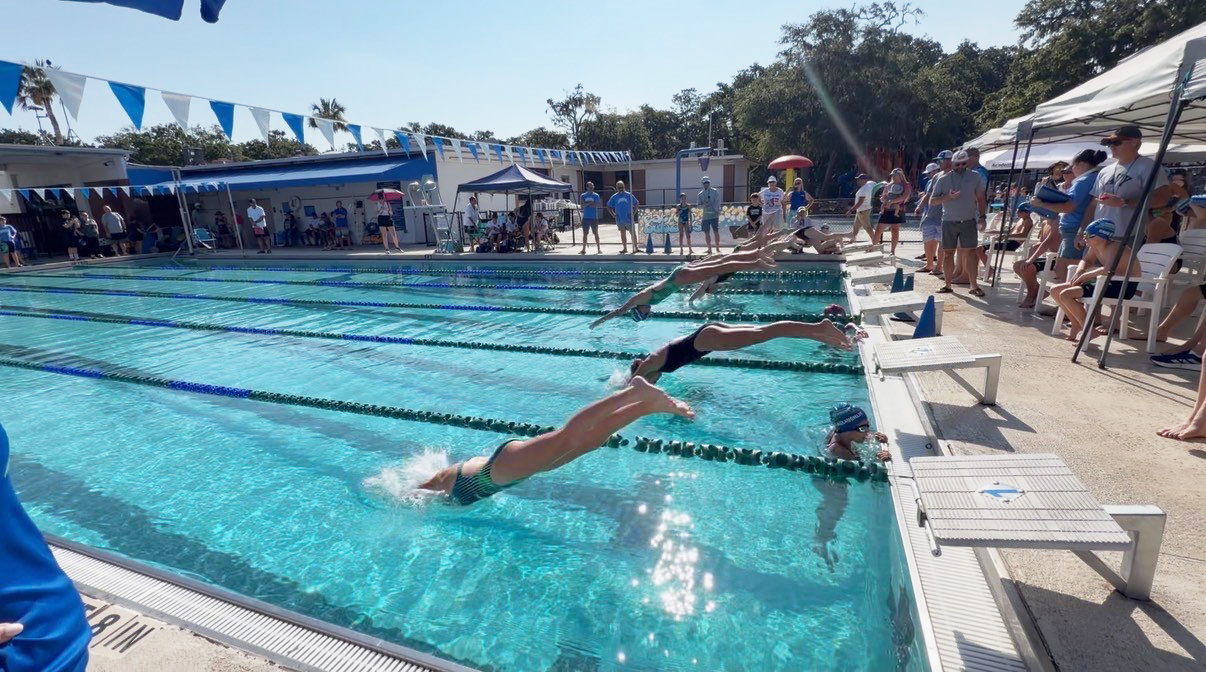 The Fernandina Stingrays at a swim meet at the Atlantic Recreation Center earlier this year. Submitted photo