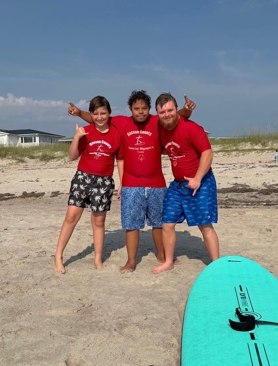 The Nassau County Special Olympics Surf Team members at in Fernandina Beach. Submitted photo