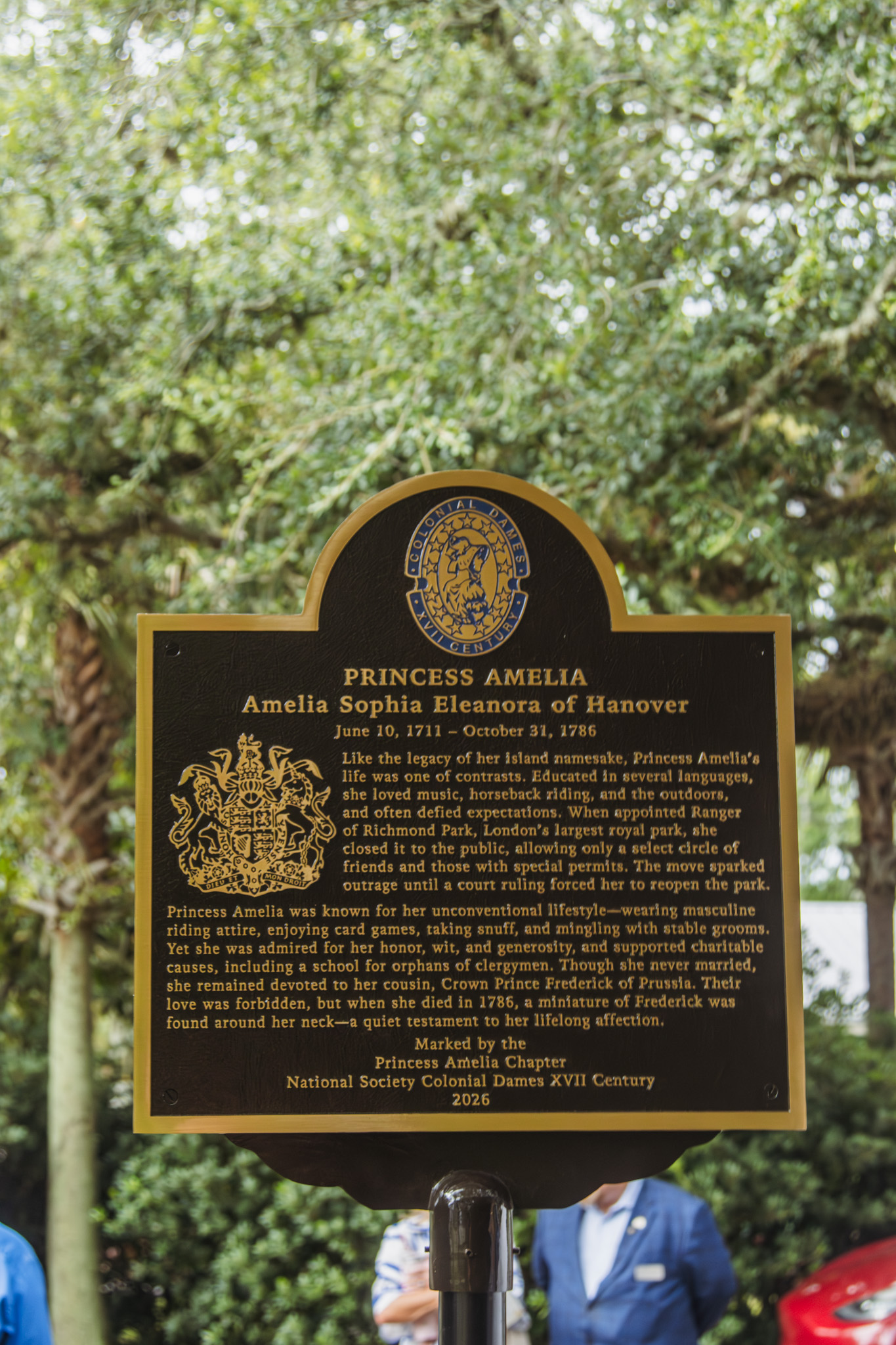 The Princess Amelia historical marker was unveiled Saturday at the Amelia Island Museum of History. Photo by Ashley Chandler/News-Leader