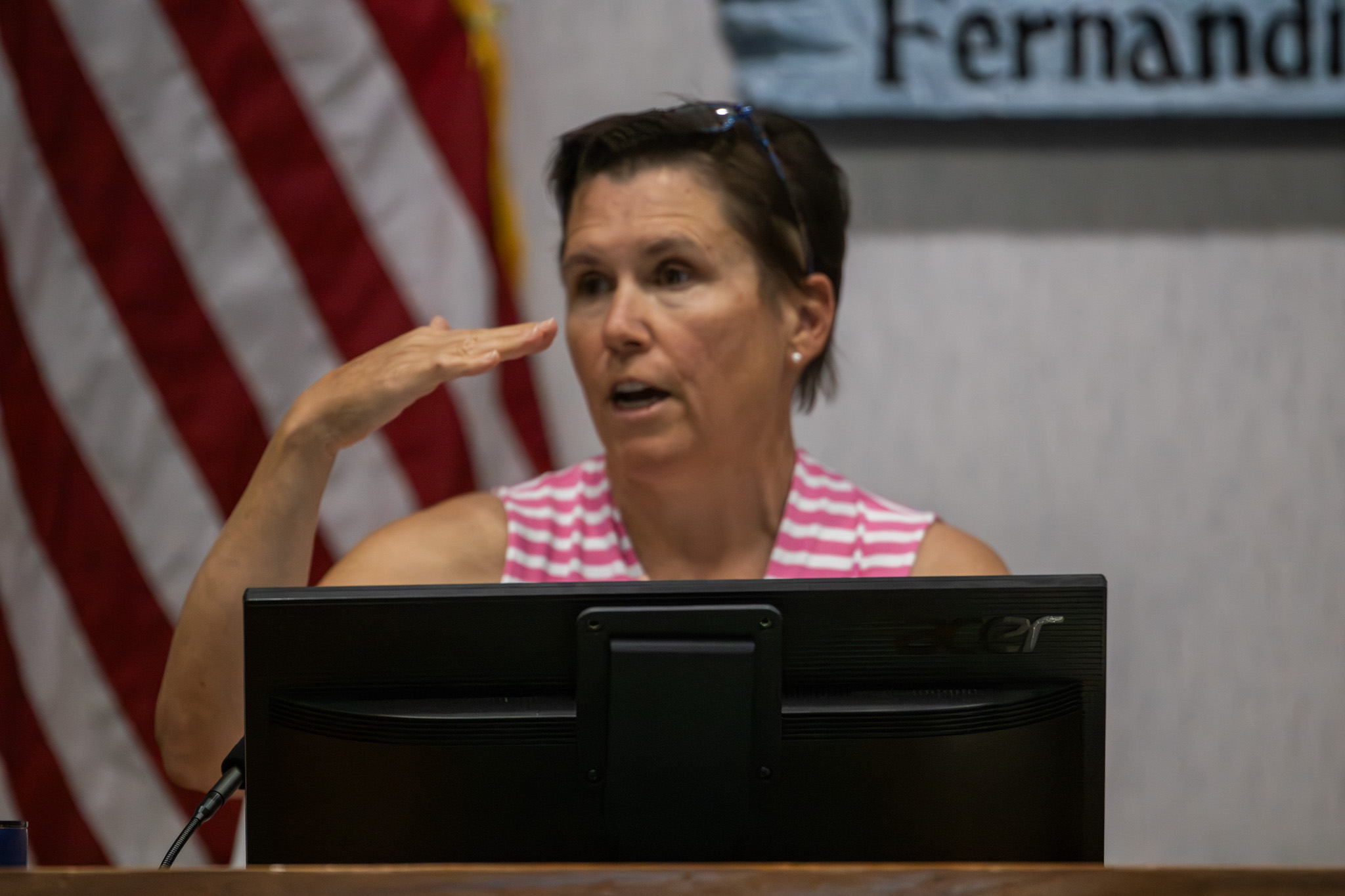 Commissioner Joyce Tuten at Wednesday's Fernandina Beach City Commission meeting. Photo by Nick Blank/News-Leader
