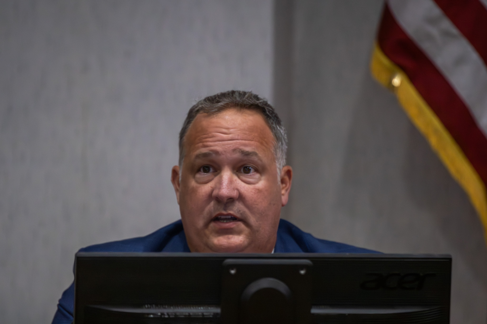 Vice-Mayor Darron Ayscue at Wednesday's Fernandina Beach City Commission meeting. Photo by Nick Blank/News-Leader