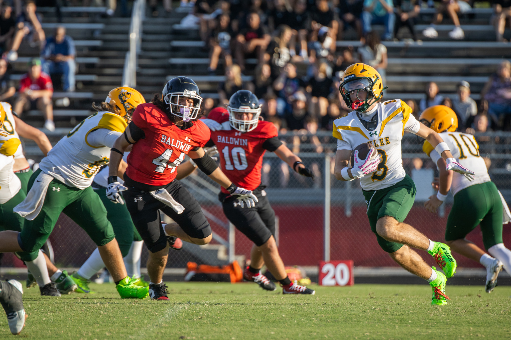 Tre Vazquez carries the ball for the Hornets on Friday. Photo by Nick Blank/News-Leader