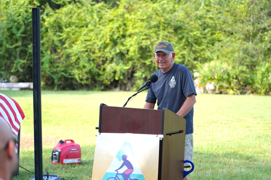 Nassau County leaders and partners participate in the ribbon cutting ceremony for the Amelia Island Parkway Trail on Wednesday along Amelia Island Parkway. Photos courtesy of Nassau County, Fl